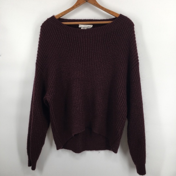 H&M Sweaters - LOGG Maroon Slouchy Chunky Sweater Mohair Blend